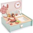 Tender Leaf Toys - Mini Chef Kitchenette - Foldable Portable Wooden Kitchen with Accessories for Pretend Cooking - Age 3+