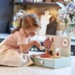 Tender Leaf Toys - Mini Chef Kitchenette - Foldable Portable Wooden Kitchen with Accessories for Pretend Cooking - Age 3+