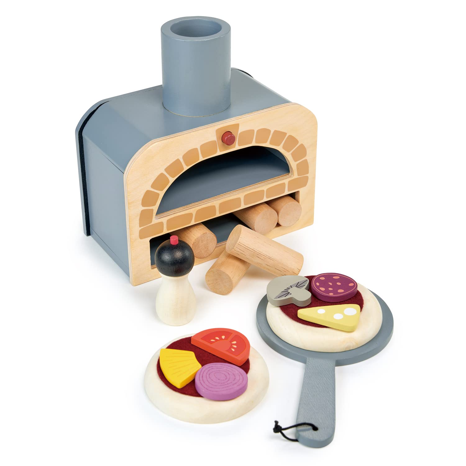 Tender Leaf Toys - Make Me a Pizza! - Pizza Toy Oven, 18 Piece Wooden Play Food Set - Develops Social - Age 3+ Tender Leaf Toys - Make Me a Pizza! - Pizza Toy Oven, 18 Piece Wooden Play Food Set - Develops Social - Age 3+ - Image 2