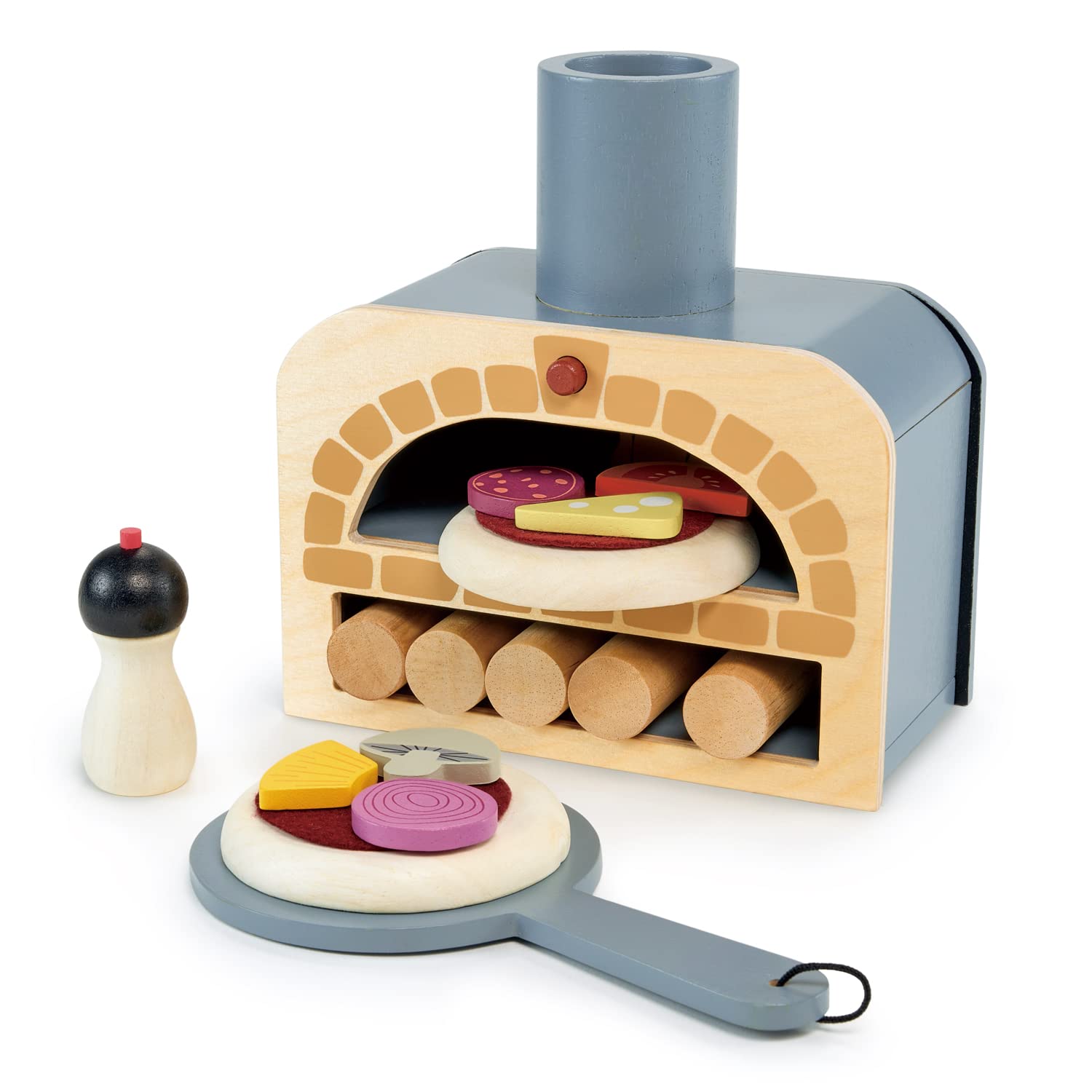 Tender Leaf Toys - Make Me a Pizza! - Pizza Toy Oven, 18 Piece Wooden Play Food Set - Develops Social - Age 3+ Tender Leaf Toys - Make Me a Pizza! - Pizza Toy Oven, 18 Piece Wooden Play Food Set - Develops Social - Age 3+