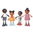 Tender Leaf Toys - Humming Bird Doll Family - Multicultural Wooden Dolls House Family Set with Flexible Arms and Legs - Age 3+