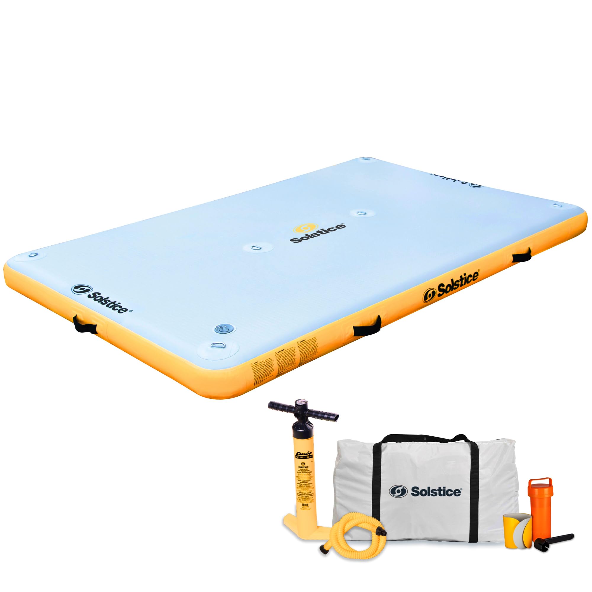 SOLSTICE 6-Person Classic Inflatable Dock, Floating Water Raft Platform, 8ft x 5ft SOLSTICE 6-Person Classic Inflatable Dock, Floating Water Raft Platform, 8ft x 5ft