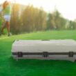 SKB Cases Deluxe ATA Hard Plastic Storage Wheeled Cart Golf Bag Travel Case, Extra Large - Grey