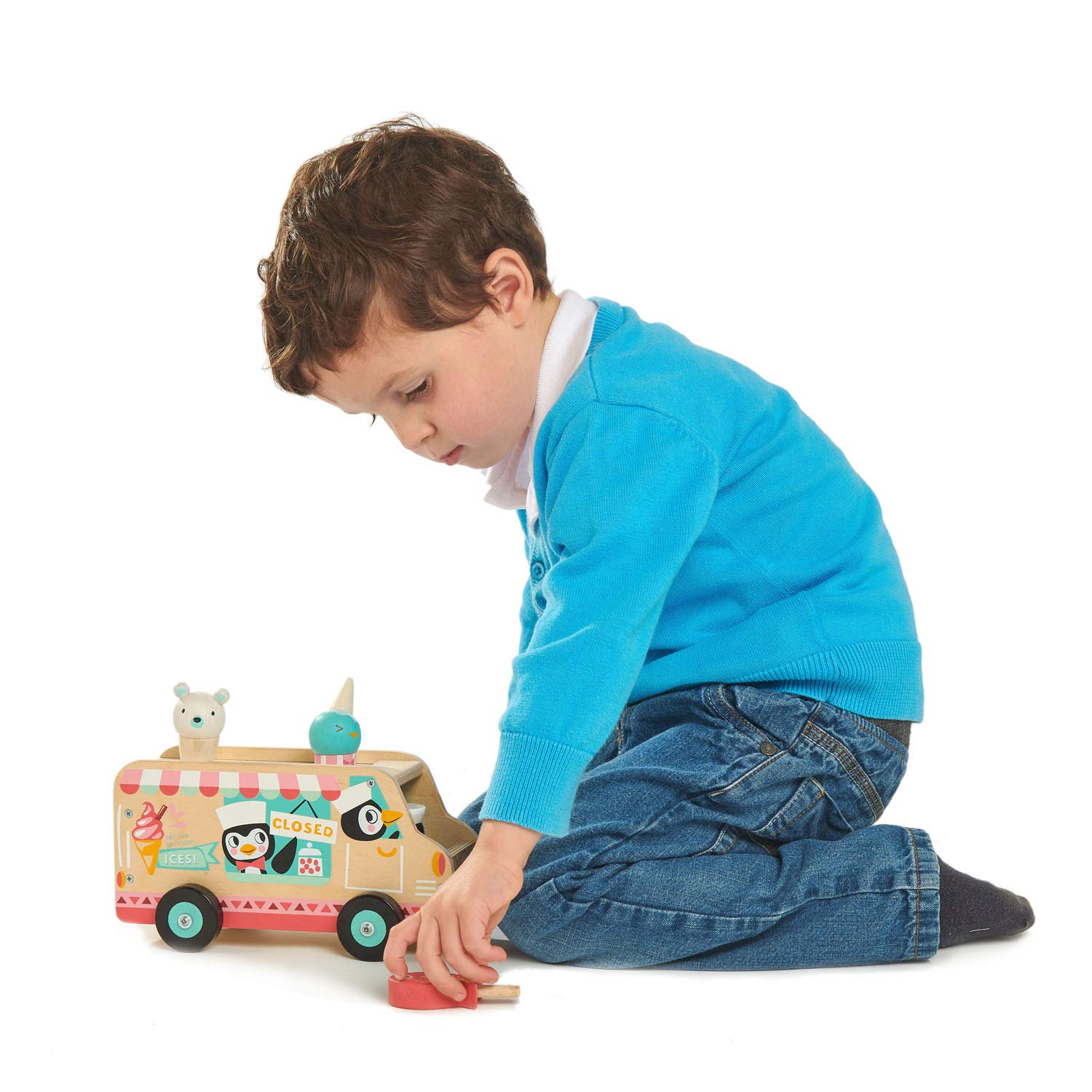 Tender Leaf Toys - Penguin’s Gelato Van - Food Truck Style Pretend Play, Ice Cream and Ice Lolly Wooden Vehicle - Age 18m+ Tender Leaf Toys - Penguin’s Gelato Van - Food Truck Style Pretend Play, Ice Cream and Ice Lolly Wooden Vehicle - Age 18m+ - Image 3