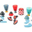 Tender Leaf Toys - Rocket Construction - 18 Pc Wooden Construction Toy Playset Builds 3 Space Ships - Ages 3+