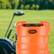SKB Cases Deluxe ATA Hard Plastic Storage Wheeled Cart Golf Bag Travel Case, Extra Large - Orange