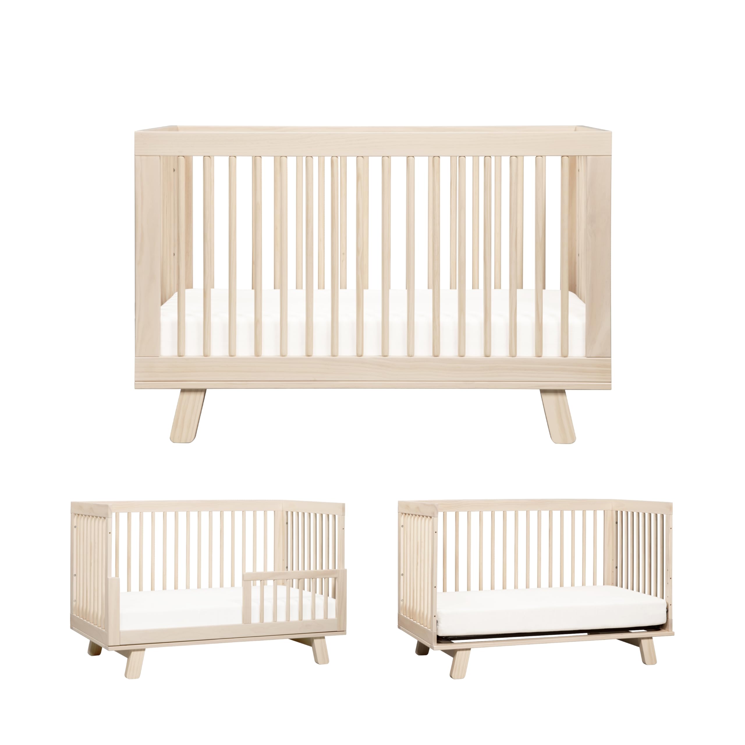 Babyletto Hudson 3-in-1 Convertible Baby Crib - Baby Bed with 4 Adjustable Heights - Wooden Crib - Washed Natural Babyletto Hudson 3-in-1 Convertible Baby Crib - Baby Bed with 4 Adjustable Heights - Wooden Crib - Washed Natural