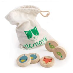 Tender Leaf Toys Clever Cat Memory Game with Canvas Storage Bag - Fun Play While Improving Visual Memory Skills - 18 Months+