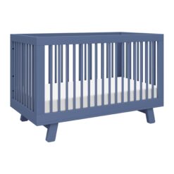 babyletto Hudson 3-in-1 Convertible Baby Crib- Wooden Baby Bed with 4 Adjustable Mattress Heights - Easy Assembly - Cove Blue