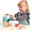 Tender Leaf Toys - Babyccino Maker - Wooden Coffee Machine Pretend Food Play Toy with Espresso Capsules and Cups