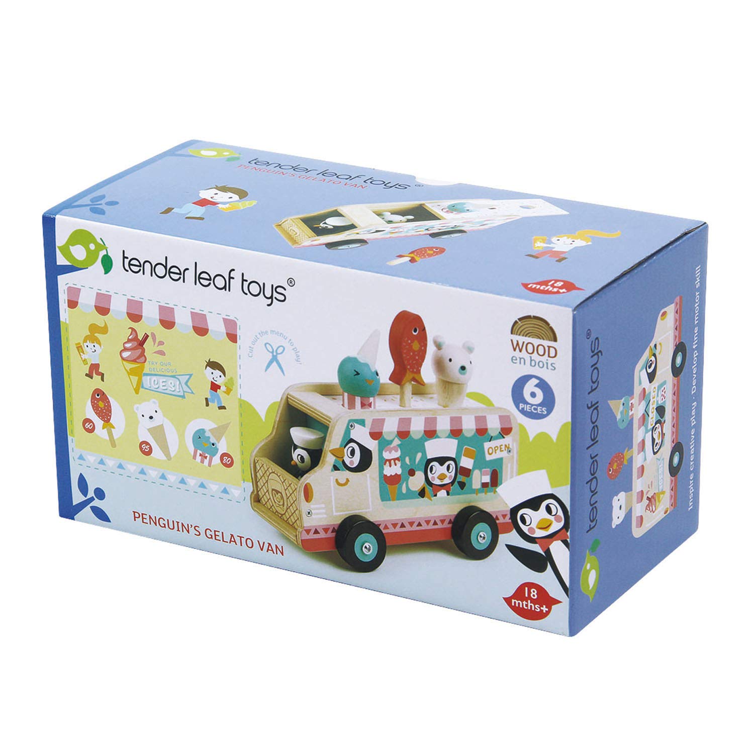 Tender Leaf Toys - Penguin’s Gelato Van - Food Truck Style Pretend Play, Ice Cream and Ice Lolly Wooden Vehicle - Age 18m+ Tender Leaf Toys - Penguin’s Gelato Van - Food Truck Style Pretend Play, Ice Cream and Ice Lolly Wooden Vehicle - Age 18m+ - Image 4