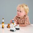 Tender Leaf Toys - Space Voyager Set - 7 Piece Solid Wood Space Vehicle Set with Moving Parts - Age 3 +