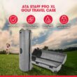 SKB Cases Deluxe ATA Hard Plastic Storage Wheeled Cart Golf Bag Travel Case, Extra Large - Grey