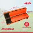 SKB Cases Deluxe ATA Hard Plastic Storage Wheeled Cart Golf Bag Travel Case, Extra Large - Orange