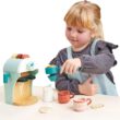 Tender Leaf Toys - Babyccino Maker - Wooden Coffee Machine Pretend Food Play Toy with Espresso Capsules and Cups