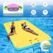 Specraft Inflatable Floating Dock, Non-Slip Air Dock Platform loating Island Raft with Rope Ladder, Yellow+Mint Green