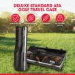 SKB Cases Deluxe ATA Hard Plastic Storage Wheeled Cart Golf Bag Travel Case, Large