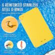 Specraft Inflatable Floating Dock, Non-Slip Air Dock Platform loating Island Raft with Rope Ladder, Yellow+Mint Green