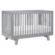 Babyletto Hudson 3-in-1 Convertible Baby Crib - Wooden Baby Bed with 4 Adjustable Mattress Heights - Strong - Grey
