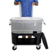 Permasteel 120-Qt Rolling Ice Chest, Portable Patio Party Bar Drink Cooler Cart with Wheels