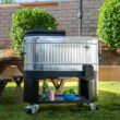 Permasteel 120-Qt Rolling Ice Chest, Portable Patio Party Bar Drink Cooler Cart with Wheels