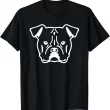 Minimalist Bulldog Face T Shirt, Simple Line Art Dog Lover Tee
