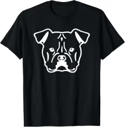 Minimalist Bulldog Face T Shirt, Simple Line Art Dog Lover Tee