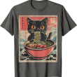 Ramen Cat T-Shirt, Vintage Japanese Noodle Lover Funny Cat Tee