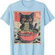 Ramen Cat T-Shirt, Vintage Japanese Noodle Lover Funny Cat Tee