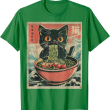 Ramen Cat T-Shirt, Vintage Japanese Noodle Lover Funny Cat Tee