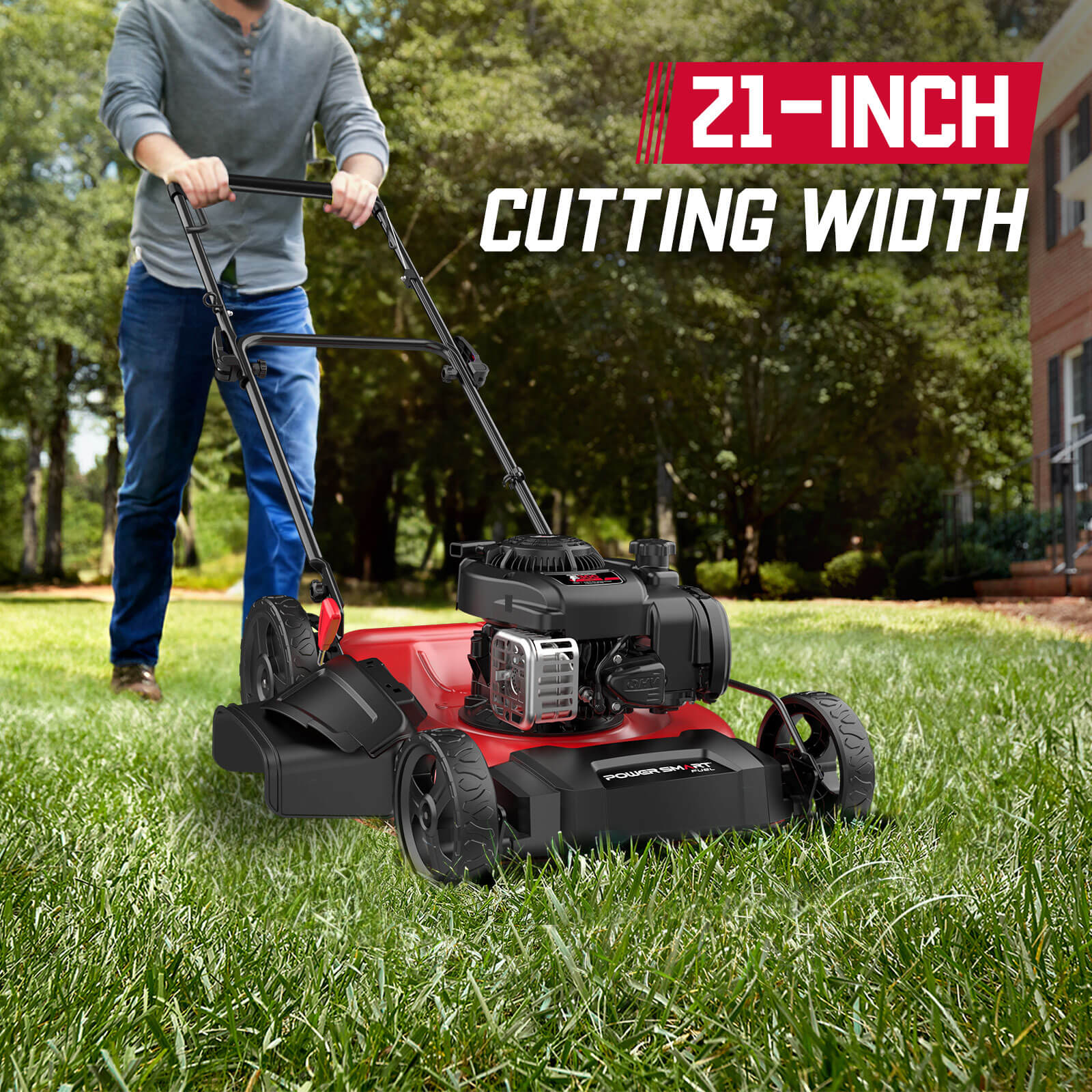 Powersmart 21" 125cc Gas Push 2-1 Lawn Mower w/ Briggs & Stratton 300E Engine B8721C Powersmart 21" 125cc Gas Push 2-1 Lawn Mower w/ Briggs & Stratton 300E Engine B8721C - Image 5