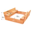 Badger Basket 46.5'' x 9.5'' Solid Wood Square Sandbox with Cover, Natural