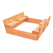Badger Basket 46.5'' x 9.5'' Solid Wood Square Sandbox with Cover, Natural