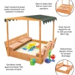 Badger Basket Deluxe 46.5'' x 57'' Solid Wood Square Sandbox with Cover