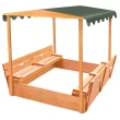 Badger Basket Deluxe 46.5'' x 57'' Solid Wood Square Sandbox with Cover