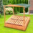 Badger Basket Deluxe 46.5'' x 57'' Solid Wood Square Sandbox with Cover