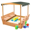 Badger Basket Deluxe 46.5'' x 57'' Solid Wood Square Sandbox with Cover