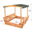 Badger Basket Deluxe 46.5'' x 57'' Solid Wood Square Sandbox with Cover