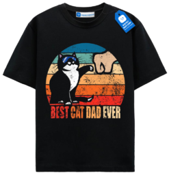 Best Cat Dad Ever Shirt, Retro Cat T Shirt, Funny Cat Dad Gift