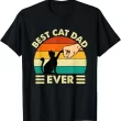 Best Cat Dad Ever T-Shirt, Funny Cat Lover Gift for Him, Retro Kitty Fist Bump Tee, Cat Owner Shirt for Men