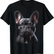 Black French Bulldog Shirt, Realistic Dog Lover Tee