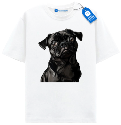 Black Pug T Shirt, Cute Dog Lover Gift