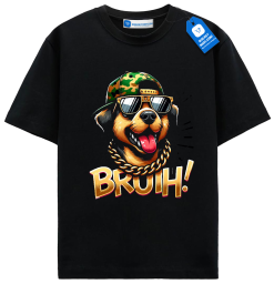 Bruh Dog T Shirt, Funny Cool Dog In Sunglasses Cool Hip Hop Dog Tee