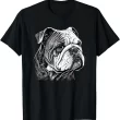 Realistic Bulldog Face T-Shirt, Dog Sketch Art for Pet Lovers