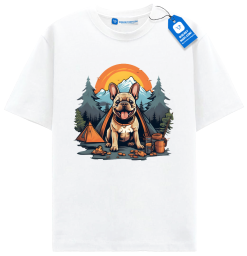 Camping French Bulldog T Shirt, Funny Dog Hiking Gift For Outdoorsy Dog Lovers