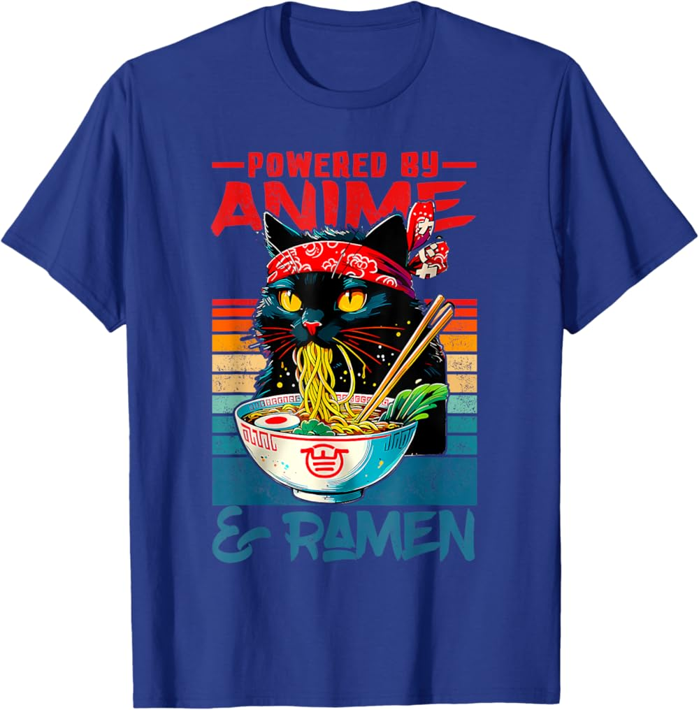 Cute Black Cat Noodle Lover T-Shirt, Ramen Cat Shirt Cute Black Cat Noodle Lover T-Shirt, Ramen Cat Shirt - Image 8