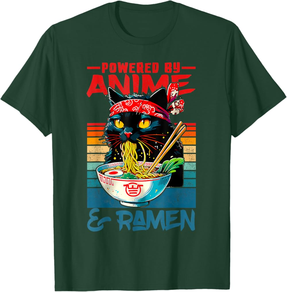 Cute Black Cat Noodle Lover T-Shirt, Ramen Cat Shirt Cute Black Cat Noodle Lover T-Shirt, Ramen Cat Shirt - Image 10