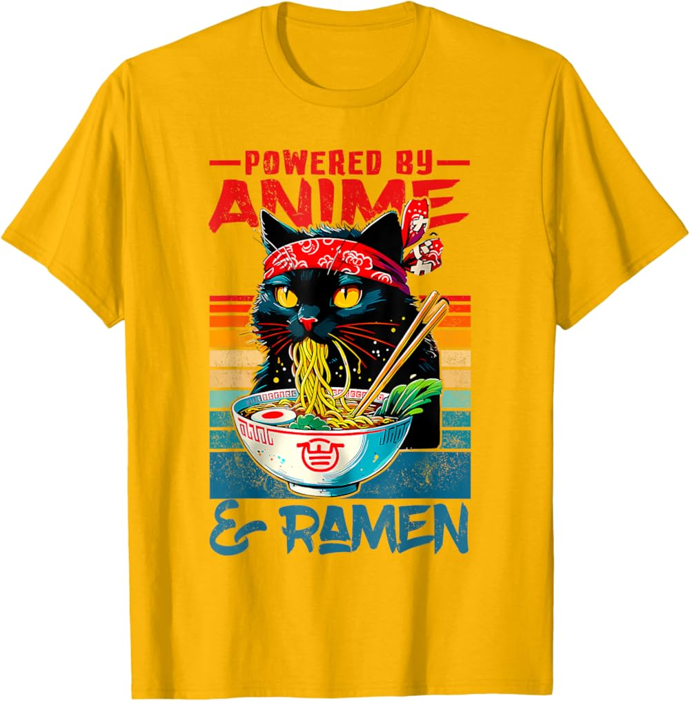 Cute Black Cat Noodle Lover T-Shirt, Ramen Cat Shirt Cute Black Cat Noodle Lover T-Shirt, Ramen Cat Shirt - Image 11