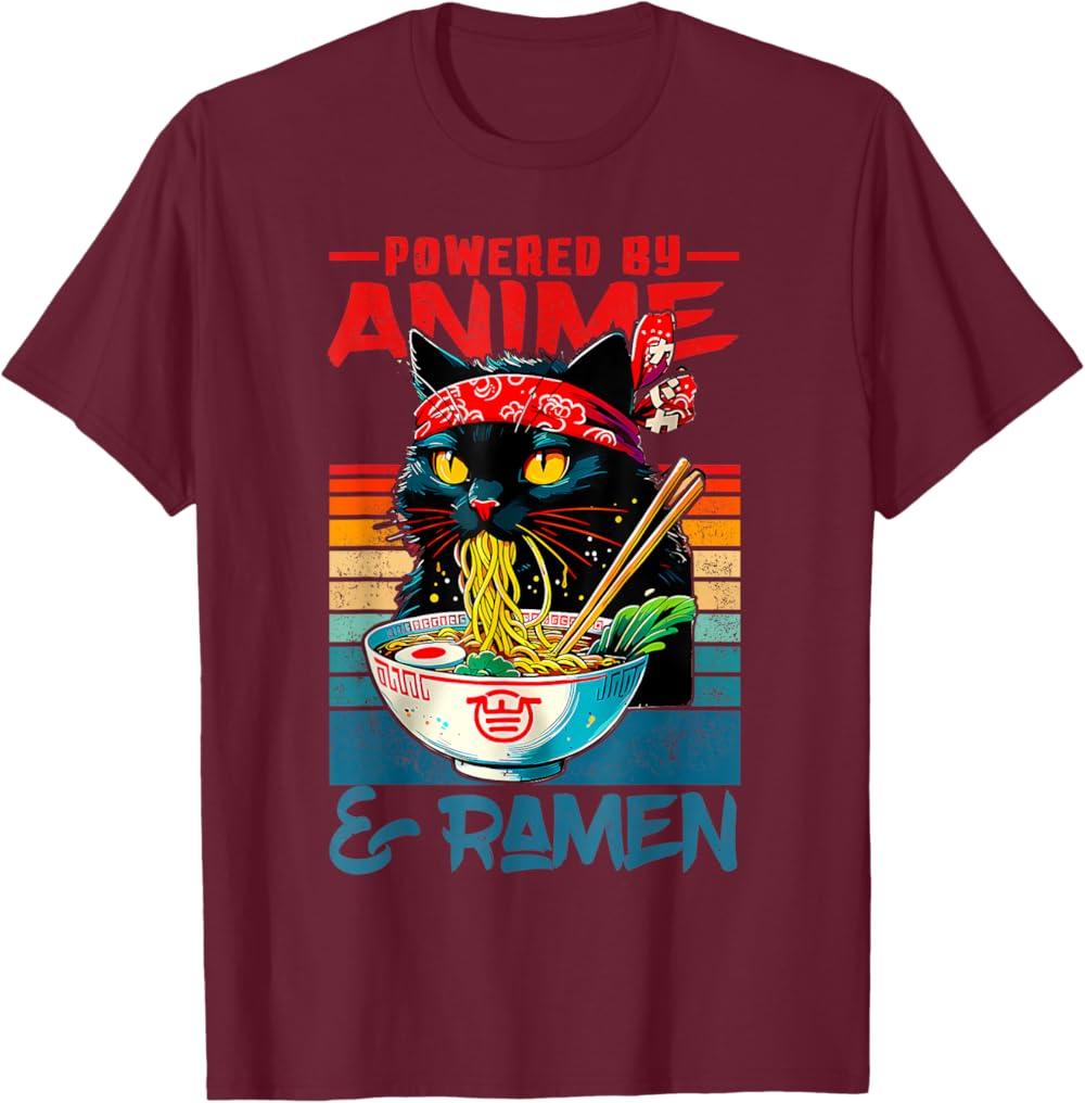 Cute Black Cat Noodle Lover T-Shirt, Ramen Cat Shirt Cute Black Cat Noodle Lover T-Shirt, Ramen Cat Shirt - Image 15