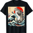 Catzilla Cat T Shirt, Japanese Art Funny Cat T Shirt